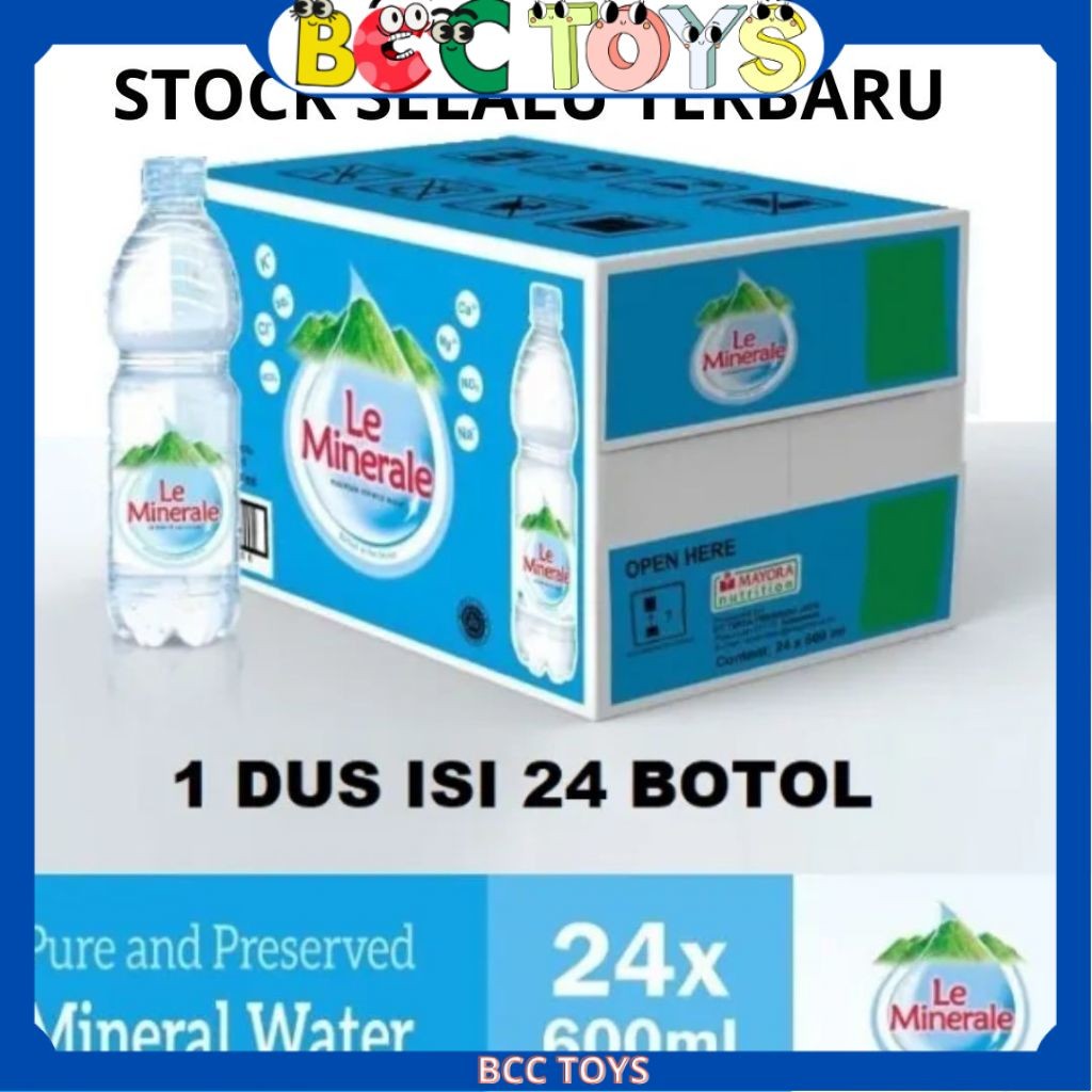 

Air Mineral LE MINERALE LEMINERAL 600 ML Isi 24 Botol PER DUS PER KARTON BCC