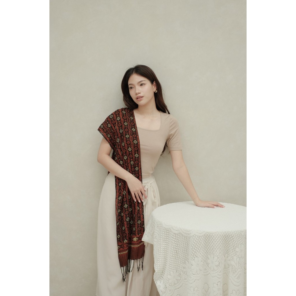 BATIK RATU - Scarf Batik Ceplok Wibowo - Sogan