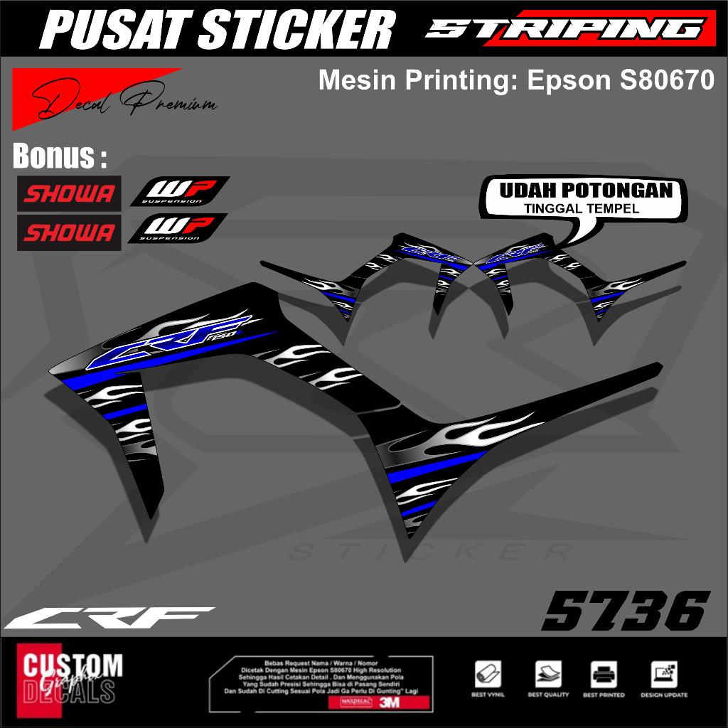 Striping Variasi CRF 150 L / Stiker Motor CRF 150 L SuperMoto