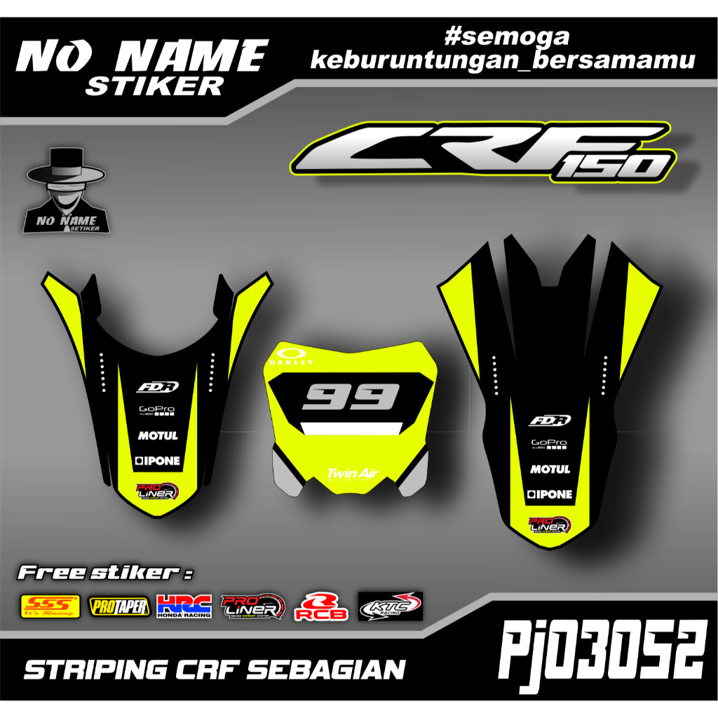 Limited Sticker Decal Crf 150 L- Decal Papan Nomor + Spakbor Crf 150 L Trail Supermoto