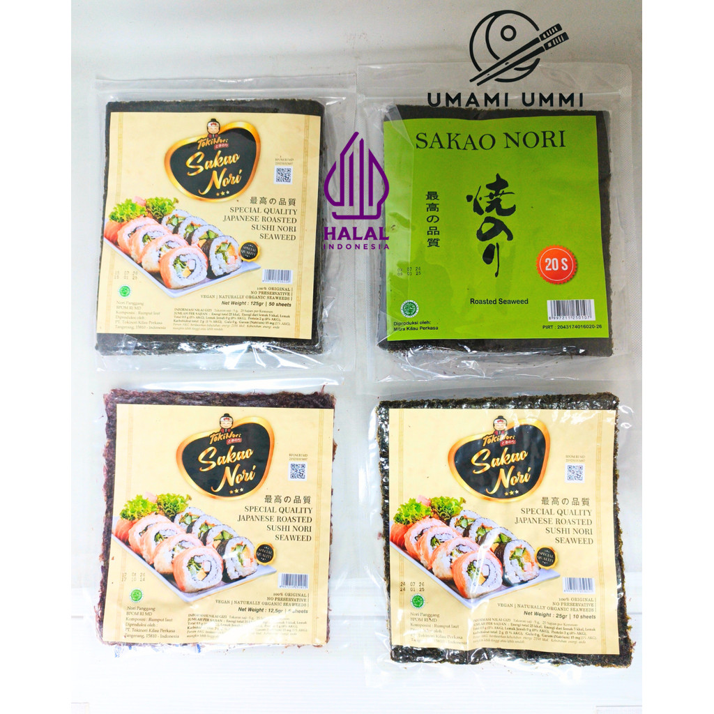 

SAKAO Sushi Nori All Varian Special Grade Rumput Laut Seaweed 5 & 10 Lembar Halal