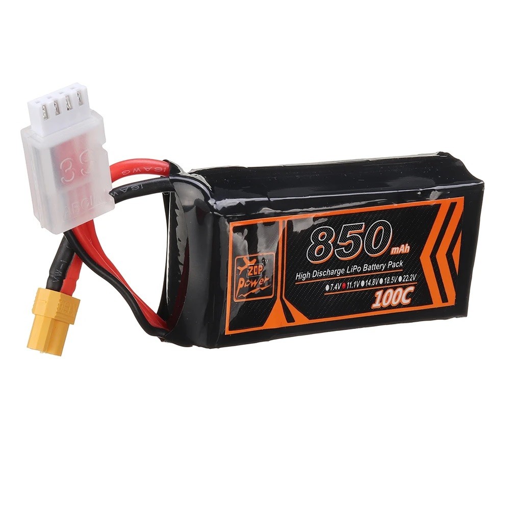 ZOP Power 11.1V 850mAh 100C 3S Lipo Battery XT30 Plug for RC Racing Drone