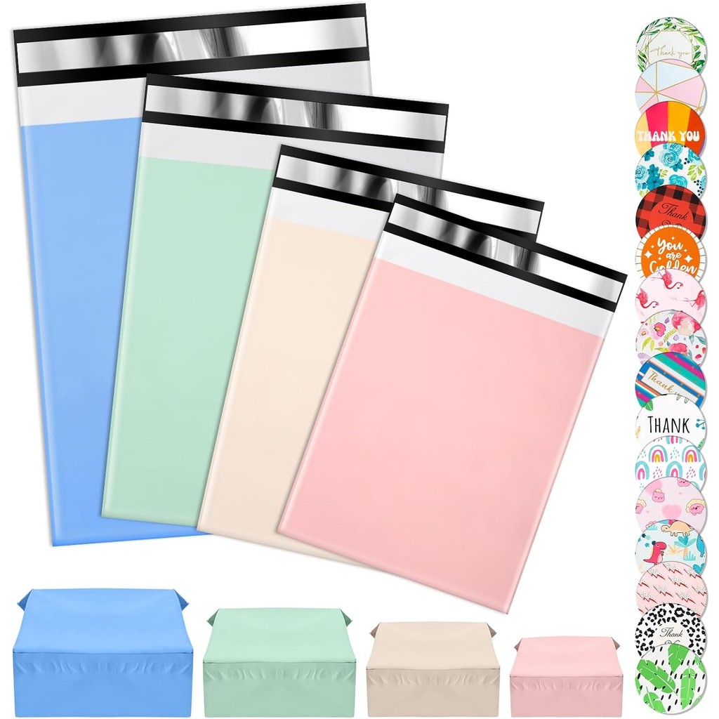 

20PCS 4 Size Colorful Polymailer Mailing Bags Vinted Parcel Bags Waterproof Poly Mailer Shipping Bags for Clothing