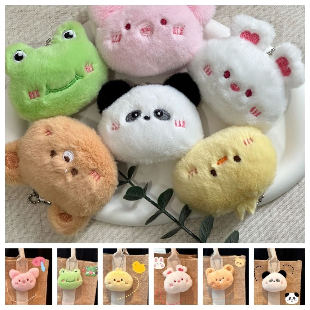 Chirping Panda Plush Keychain Squeeze Rabbit Doll DIY Squeeze Bear Pendant Unisex Kids Bag Hanging C