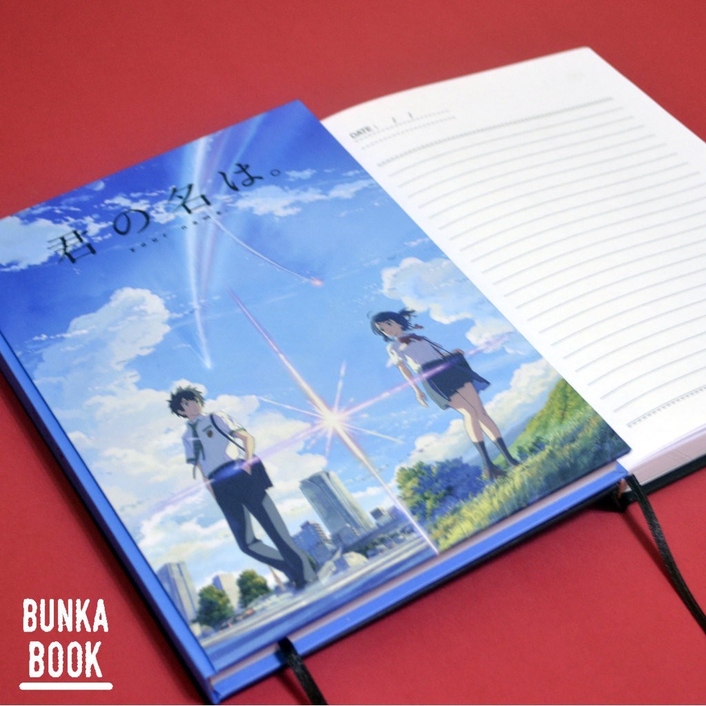 

Note Book Harcover Anime Kimi no Nawa Ukuran A5 Jurnal Agenda Planner Gift Couple