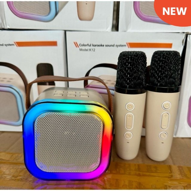 Speaker Karaoke Nirkabel K12 Rumah KTV Mini Bluetooth Portabel dengan Mikrofon Bluetooth Karaoke K12