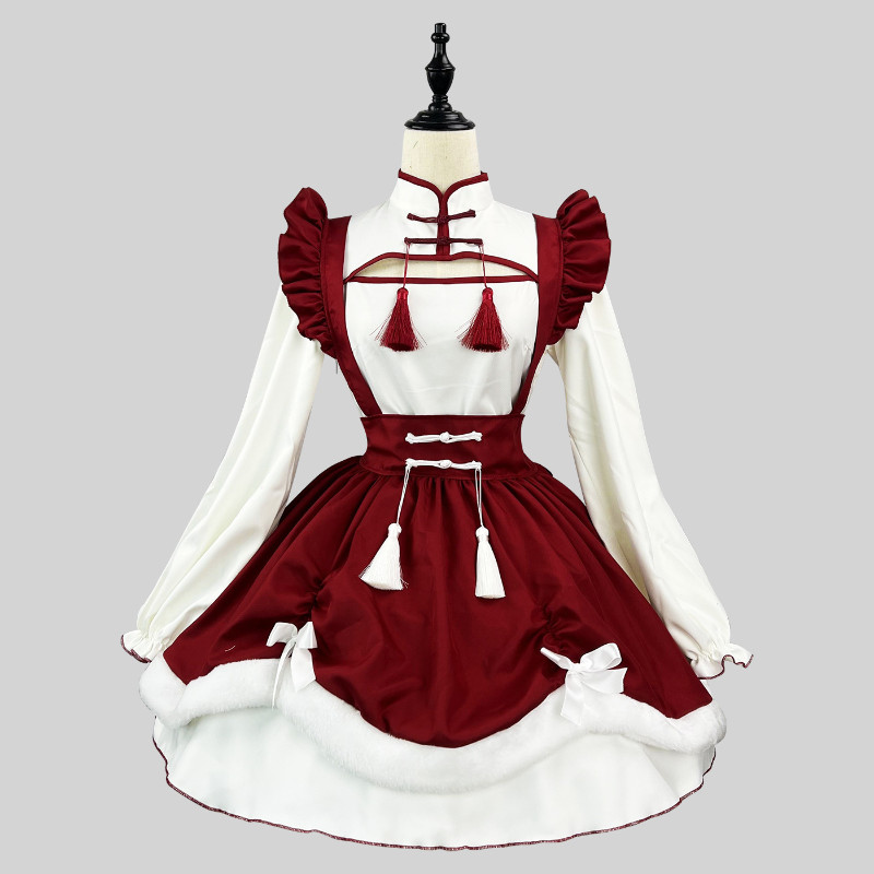 Anime Lolita Maid Costume Cosplay Kawaii School Girl Party Maid Role Play Animation Show Plus Size L