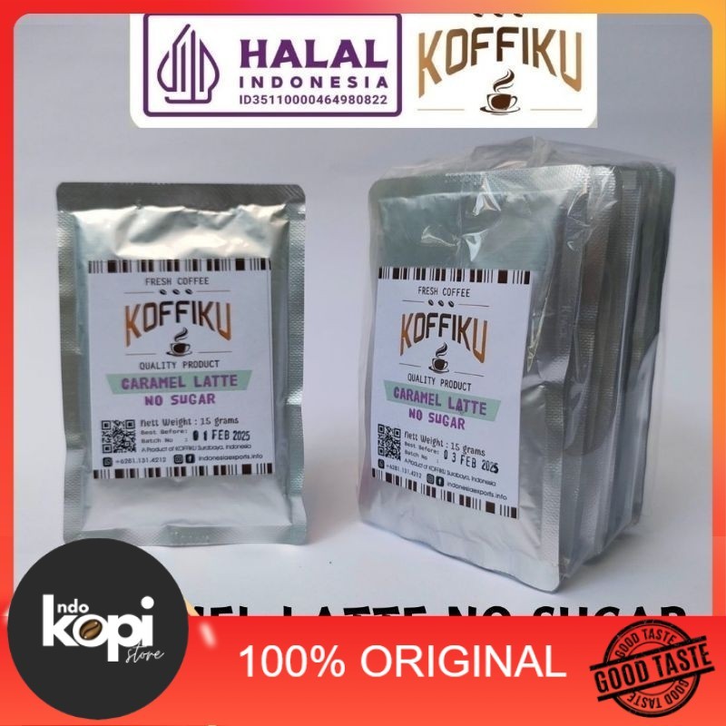 

KOFFIKU Kopi Instan Tanpa Gula CARAMEL LATTE No Sugar Instant Coffee 150gr - Indokopistore