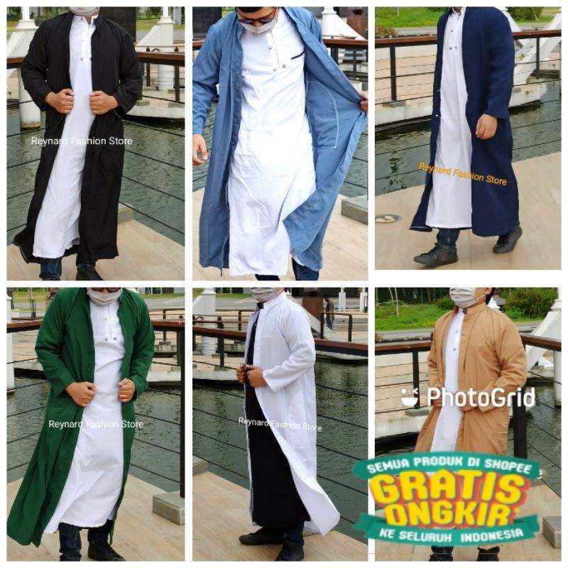 Jubah gamis tob arab luaran Remaja Pria Dewasa gamis belah luar  yaman jubah habib ori  jubah muslim