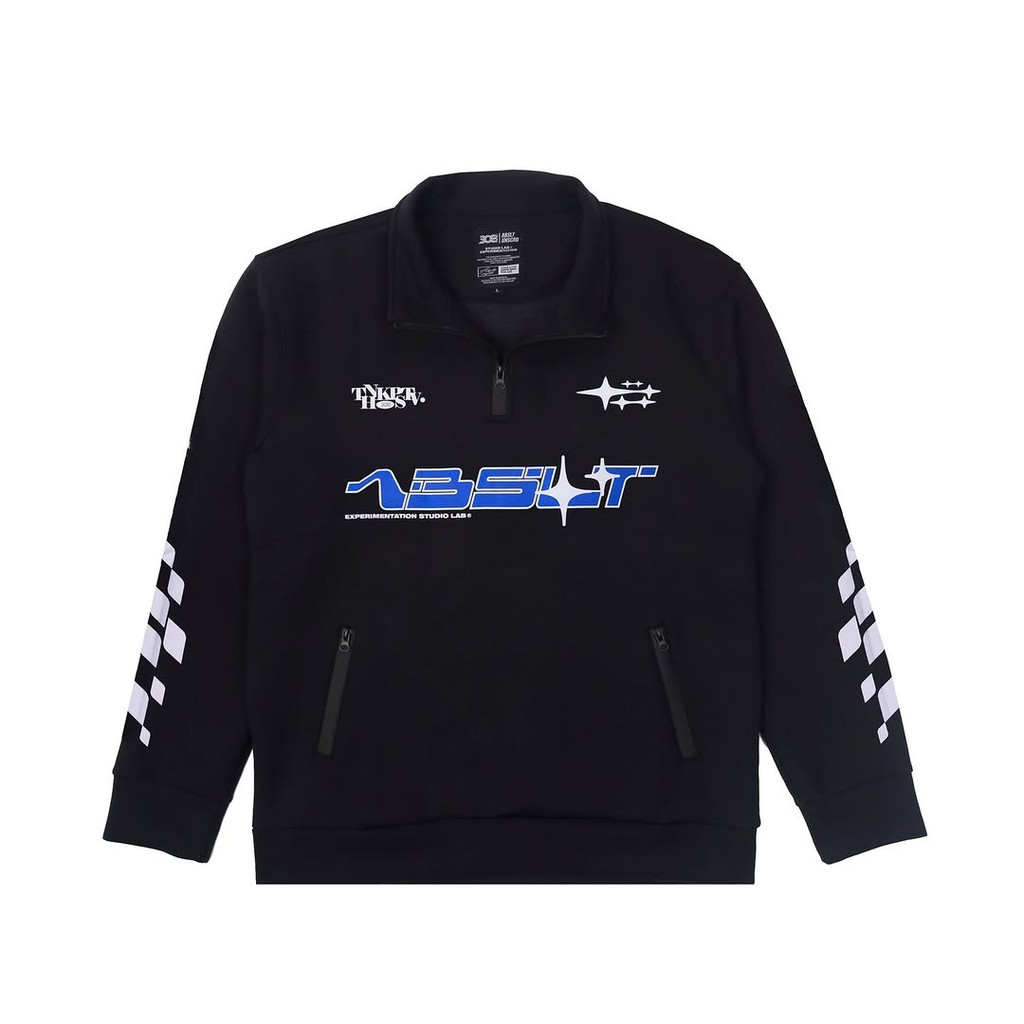 308 ABSLTUNSCRD - HALF ZIP CREWNECK ABSLT BLUE STAR - BLACK