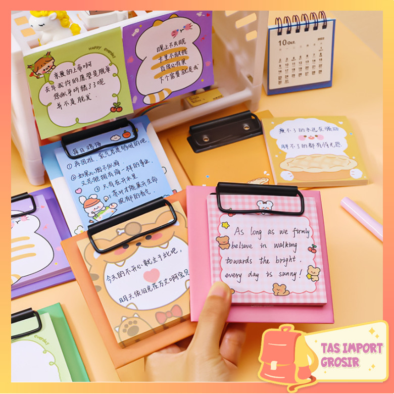 

Tas Import - S6372 Sticky Notes Free Clipboard / Memo Pad Karakter Lucu / Catatan Klip Papan Kreatif / Aesthetic Clipboard Sticky Notes