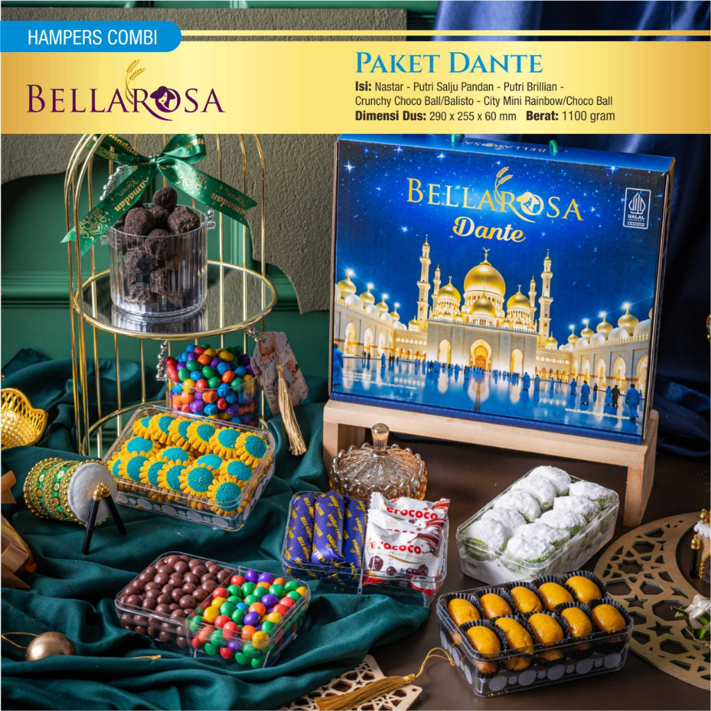 

TERBARU PAKET DANTE SERIES KUE LEBARAN BELLAROSA / PARCEL HAMPERS LEBARAN KUE LENGKAP/ New kado