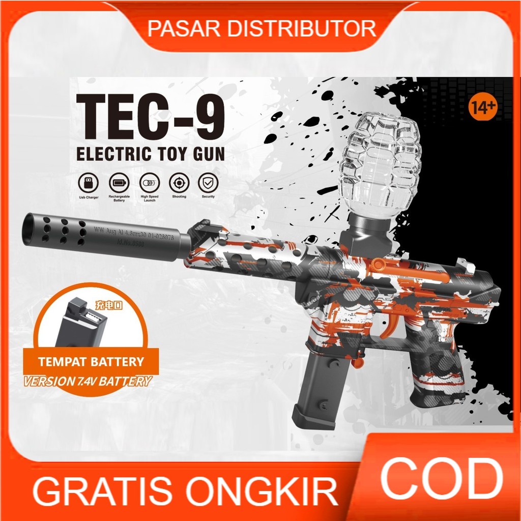 Pasar Distributor BTC-3039 TEC-9 ELECTRIC TOY GN Mainan Tembakan Otomatis Bubble Seru Anak