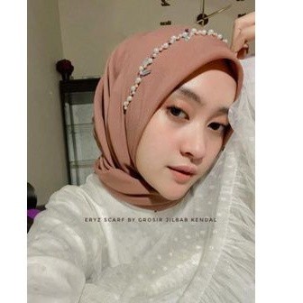 - Segiempat Payet Pollycotton Bella Square Kerudung Payet Bando Handmade