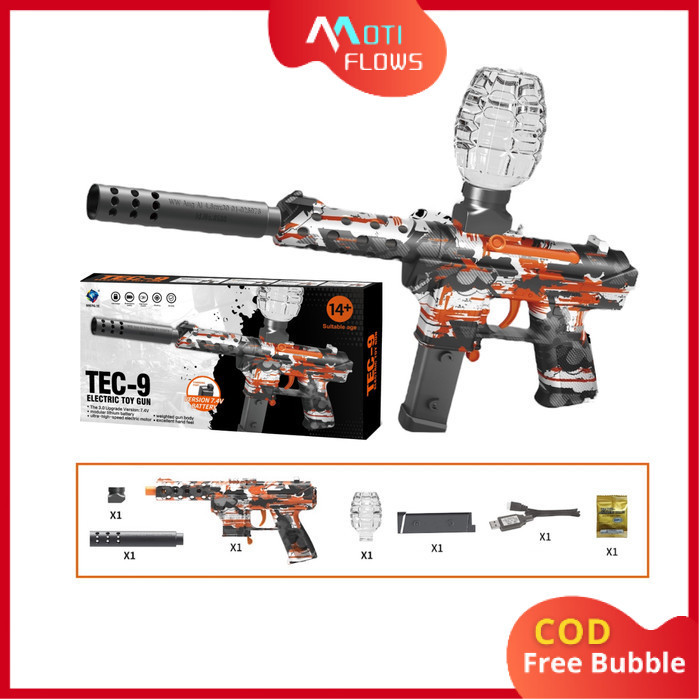 Mainan Anak BTC-3039 TEC-9 ELECTRIC TOY GUN Mainan Tembakan Otomatis Bubble Seru Anak