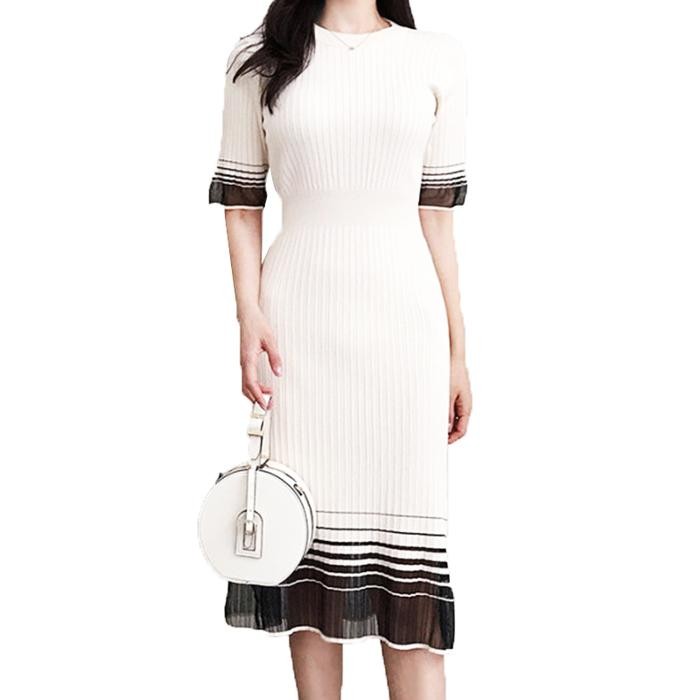 [Ramadhan Sale] Dress-Rajut-Lengan-Panjang-rajut-Long-Sexy-Dress-Sleeveless-Gaun-Sexy-Panjang-Tanpa-