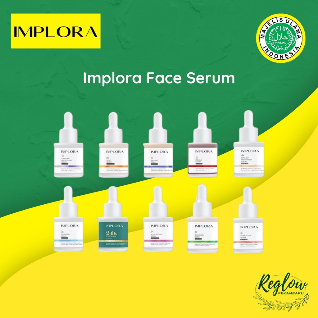 IMPLORA FACE SERUM LUMINOUS BRIGHT SERUM ACNE PEELING MIDNIGHT SERUM WAJAH IMPLORA