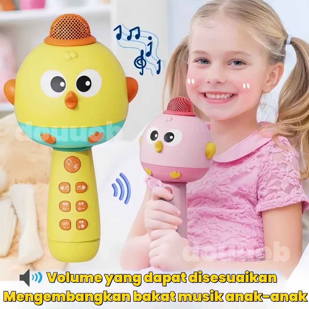 Mainan Karaoke Anak Perempuan Bayi/Mainan Mikrofon Anak/Mikrofon Nyanyi Bluetooth Wireless dengan Sp