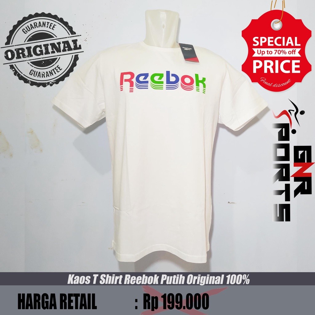 Kaos T Shirt Reebok Putih Original 100%