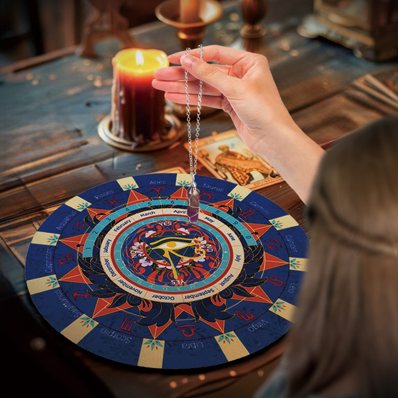 

Pendulum Board Eye of Horus Printed Pendulum Mat Colored Divination Mat Pad Altar Tarot Table Cloth for Spiritual Healing Balan