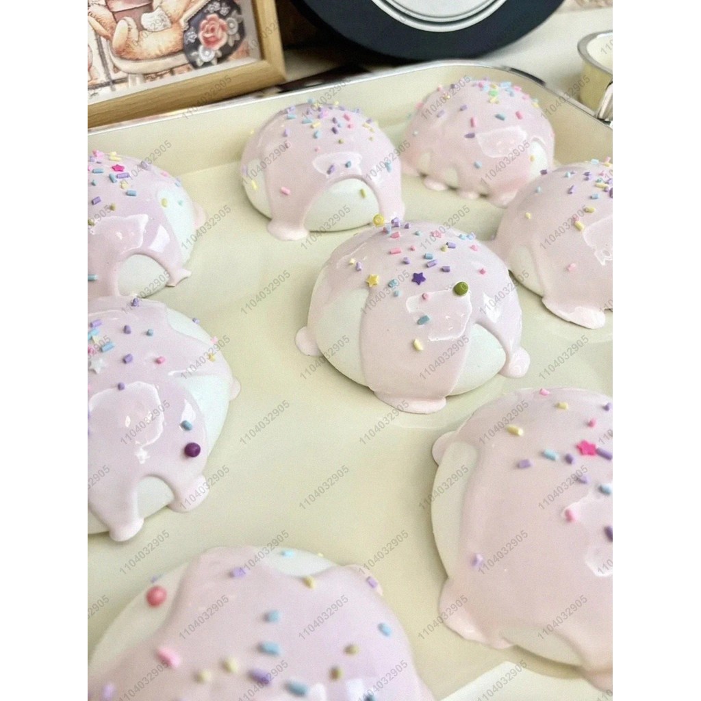Mochi Taba Silicone Squishy Toy Glaze Pink Candy Drizzle Mochi Squishy Mushy Squeeze Toy Mochi Stres