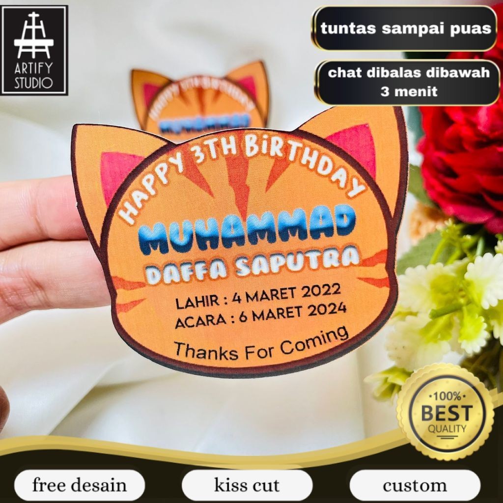 

Artify Print Sticker Karakter Ulang Tahun Anak Stiker Label Hampers Ultah Free Design Birthday