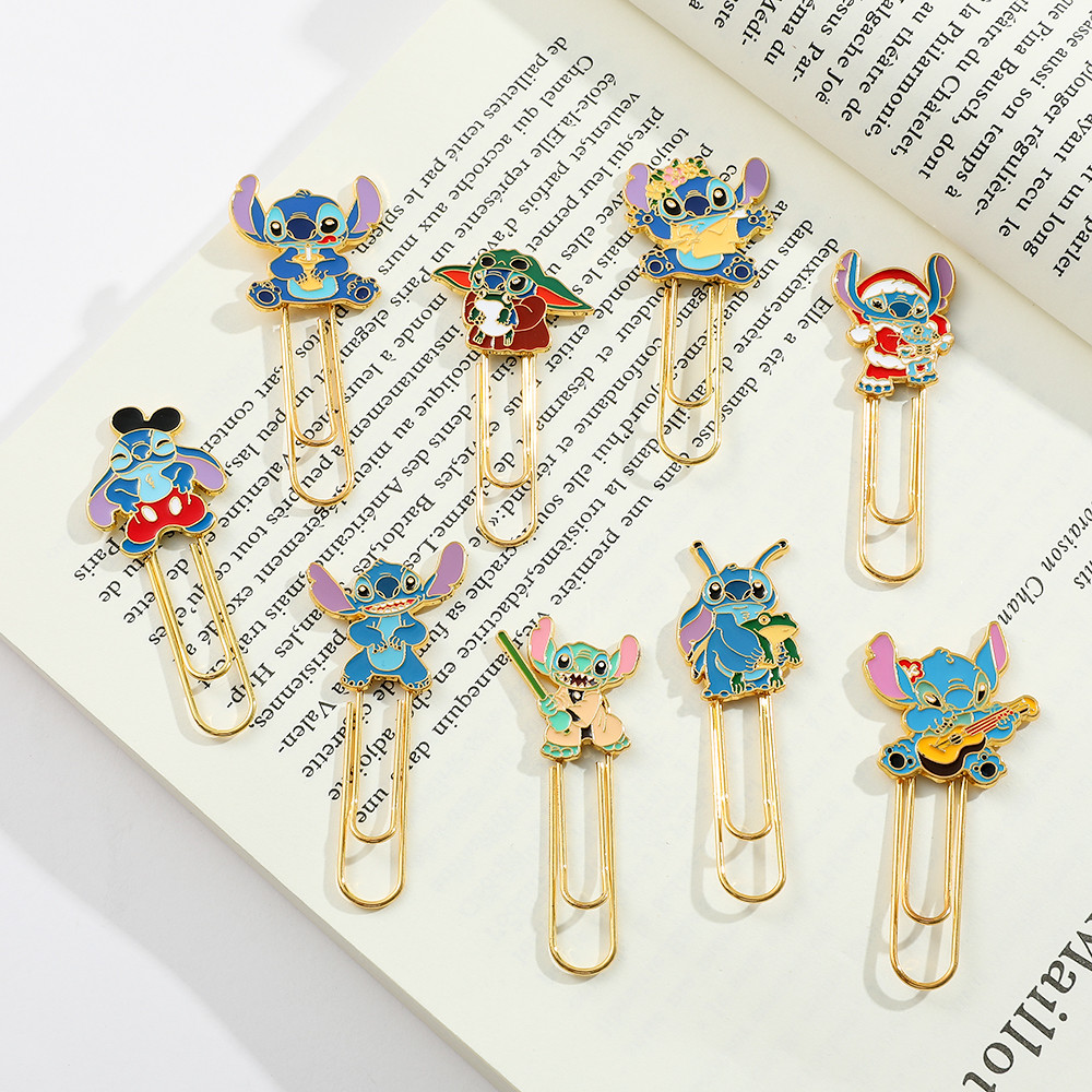 

Funny Stitch Bookmarks Metal Paperclip Bookmarks Anime Fans Series Reading Markers Girl Gifts School Supplies Stationery