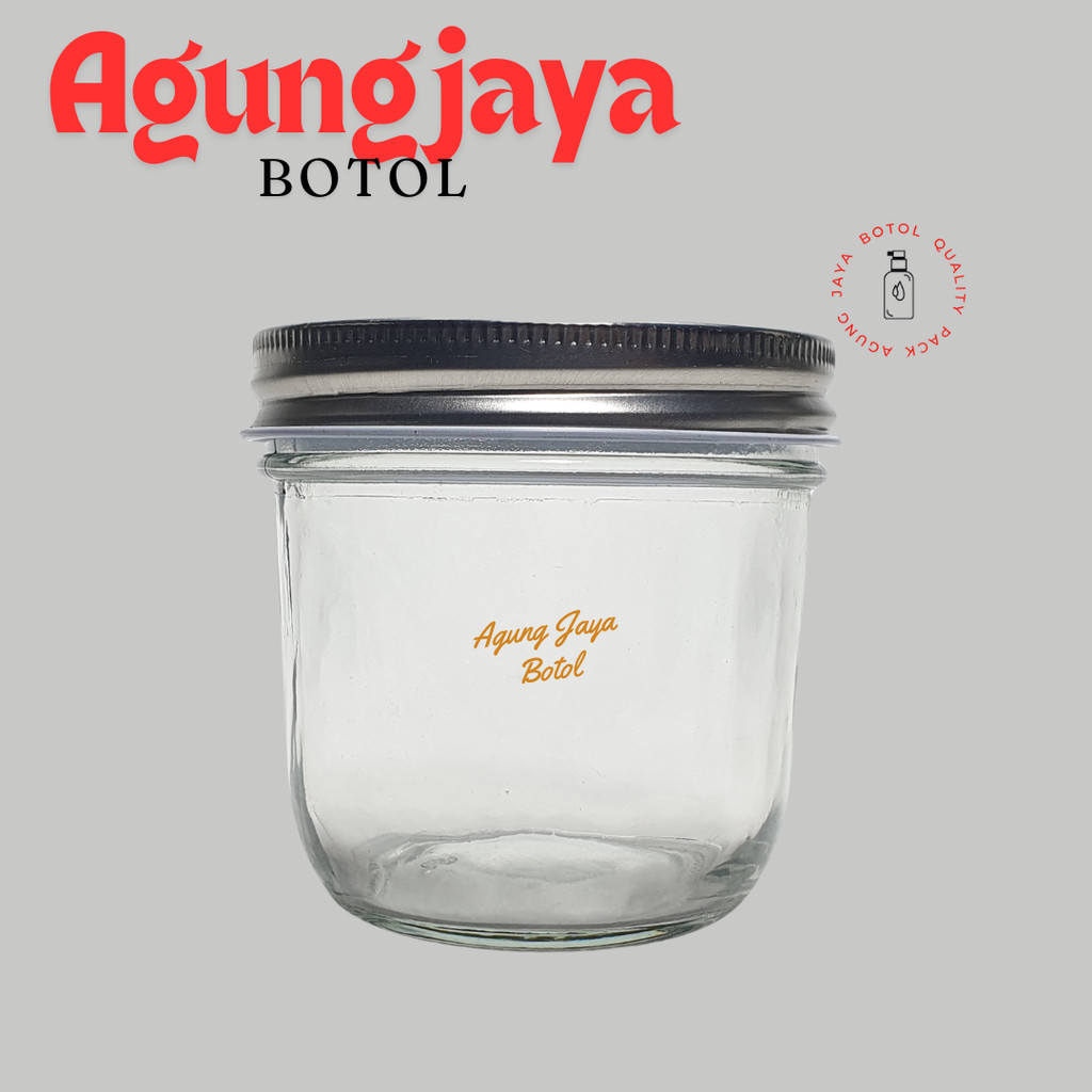 Jar Kaca 280 Ml Bulat Curve / Jar Kaca / Toples Kaca / Jar Madu / Jar Selai / Jar 280 Ml
