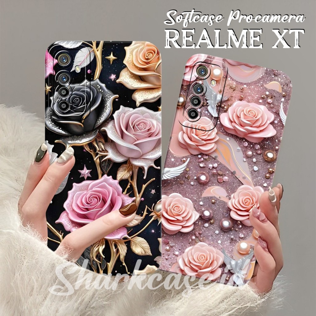 [SHARKCASE] Case Realme XT 5 PRO REALME 5 5i 5s C3 3 REALME 3 PRO C21 C21Y C25Y Motif Bunga Cantik K