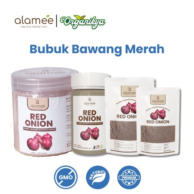 

ALAMEE Bawang Merah Bubuk Red Onion Powder Bumbu Dapur Organik Masak Tanpa Campuran 250g organikya