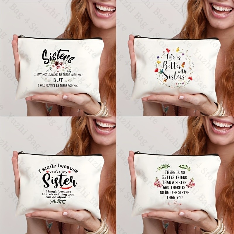 

I Will Always Be There for You Pattern Cosmetic Bag Sister Gifts From Sisters Birthday Gifts Sister Makeup Bag Gift for Friend