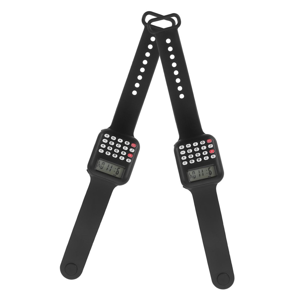 

2 Pcs Kid Calculator Watch Small Mini for Kids Calculators Multifunction Black Child