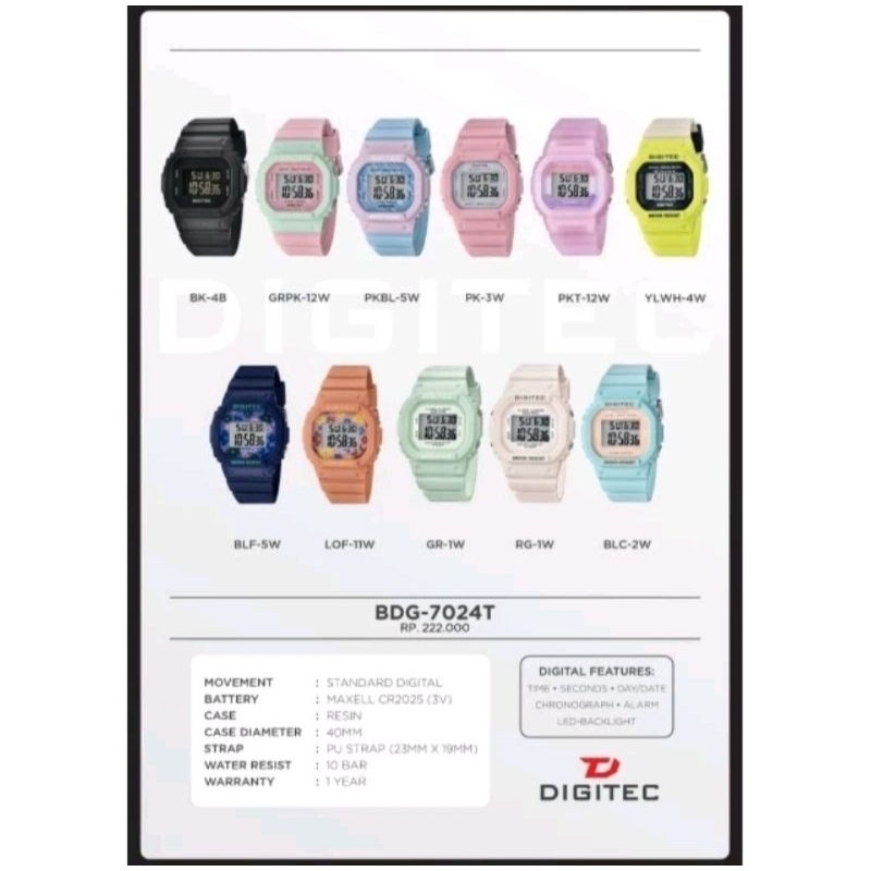 Jam Tangan Sport Outdoor wanita DIGITEC DG7024 / DG 7024 / DG-7024 / DG 4088 / DG-4088 / DG4088  Ori