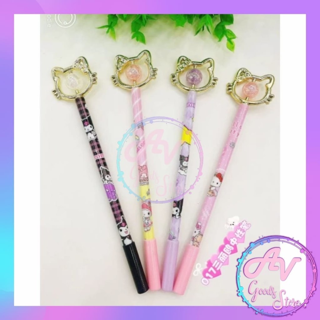 

Ballpoint Sanrio Kepala HK A3001 (12pcs) / 1Lusin Pulpen Gel Karakter Fancy