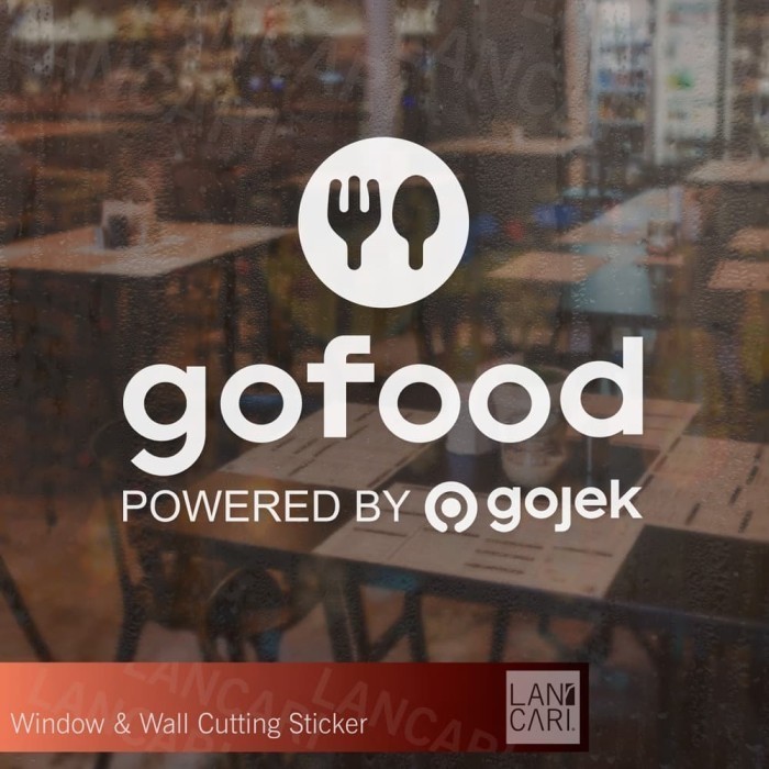 

Cutting Sticker Go Food Stiker gofood Kaca Cafe Restoran GOJEK Baru