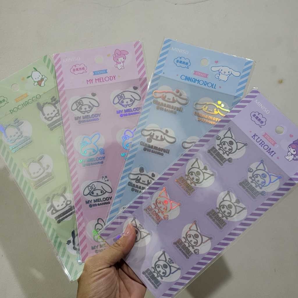

Stiker Hologram PVC Kuromi Melody Pochacco Hello Kitty