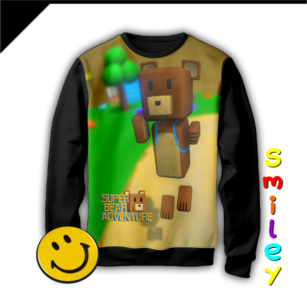 Sweater Anak Super Bear Adventure Jaket 3D Beruang Sultan 01SBA003_SW Untuk Usia 1-12 Tahun - Smiley