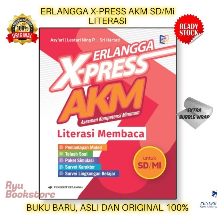 Terlaris ✨ - Erlangga X-Press SD AKM Numerasi dan Literasi - Literasi Membac