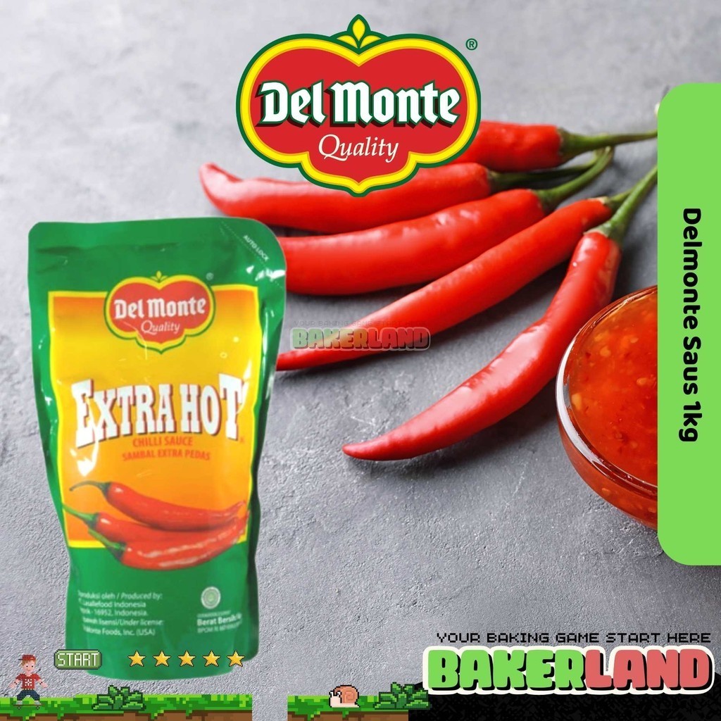 

Saus Sambal Delmonte / Saus Sambal Delmonte 1kg / Saus Extra Hot Chilli Pouch