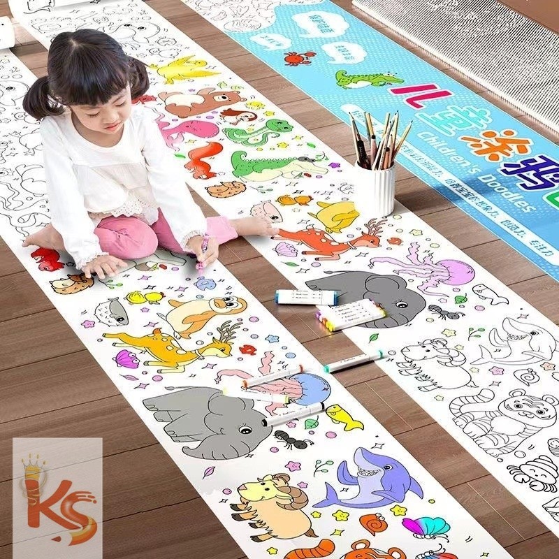 

(KS) Mainan Edukatif Anak Lembar Kertas Mewarnai Gambar ( Panjang 87cmX19,5cm / 90cmX30cm / 3mX30cm )