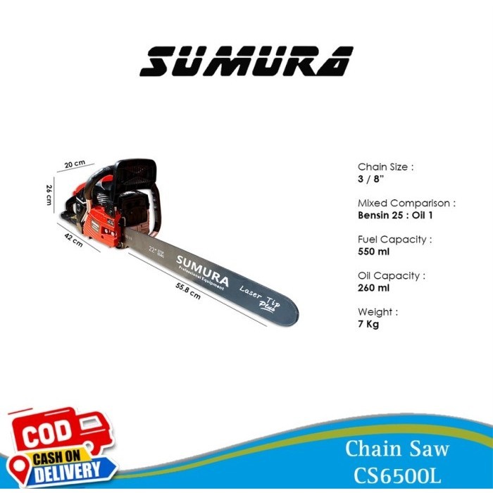 Mesin Gergaji / Chainsaw Sumura CS6500L