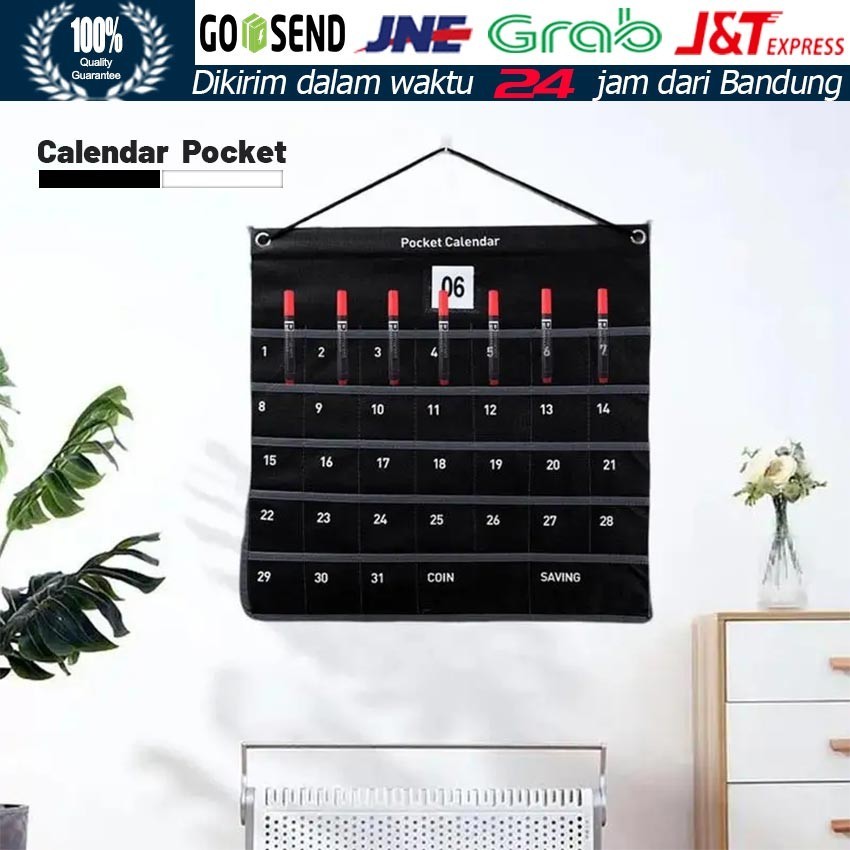 

Tas Guntung Dinding Kalender Serbaguna / Pocket Calendar Kantong Kegiatan / Fabric Calendar Tas Penyimpanan Wall Decor