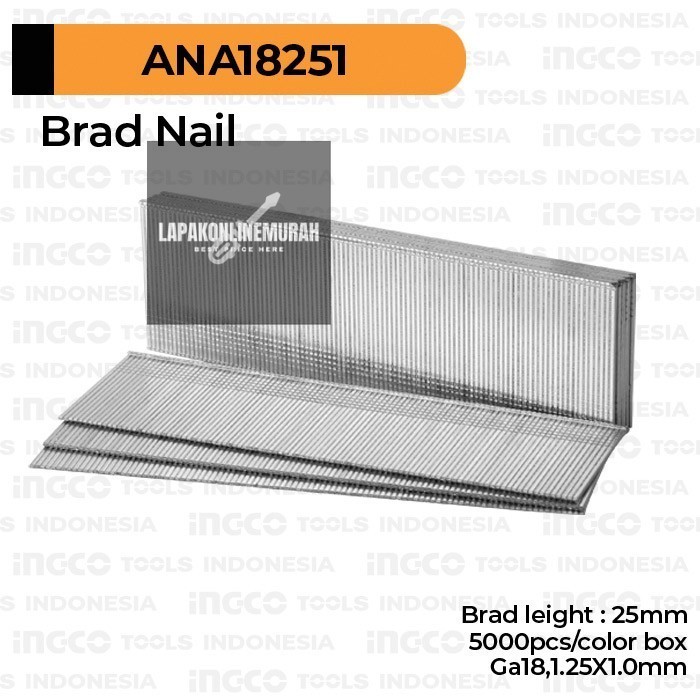 

Brad Nail (F25) INGCO ANA18251 Refill Isi Nailer Paku Tembak T F 25 mm