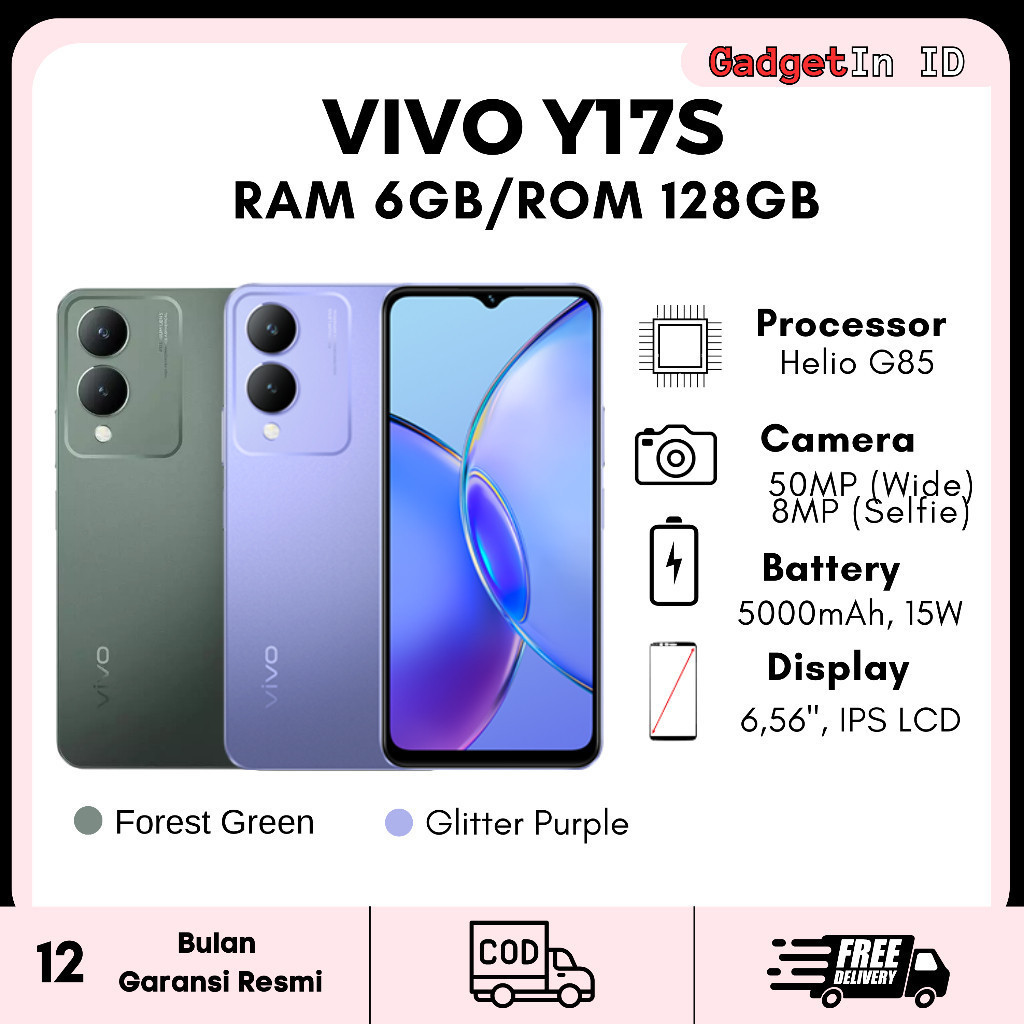 PROMOO Vivo Y17S RAM 6/128GB &amp; 4/64GB Garansi Resmi VIVO Indonesia-Gadgetin.id1