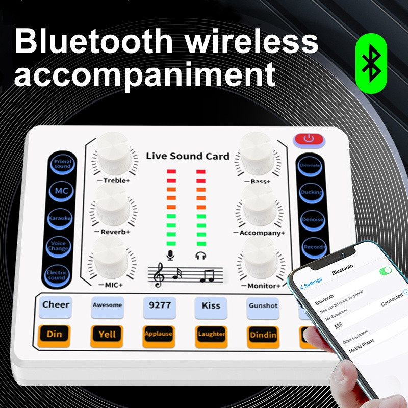 Soundcard M8 Audio USB External mixer audio sound card mixer mini audio USB External Sound