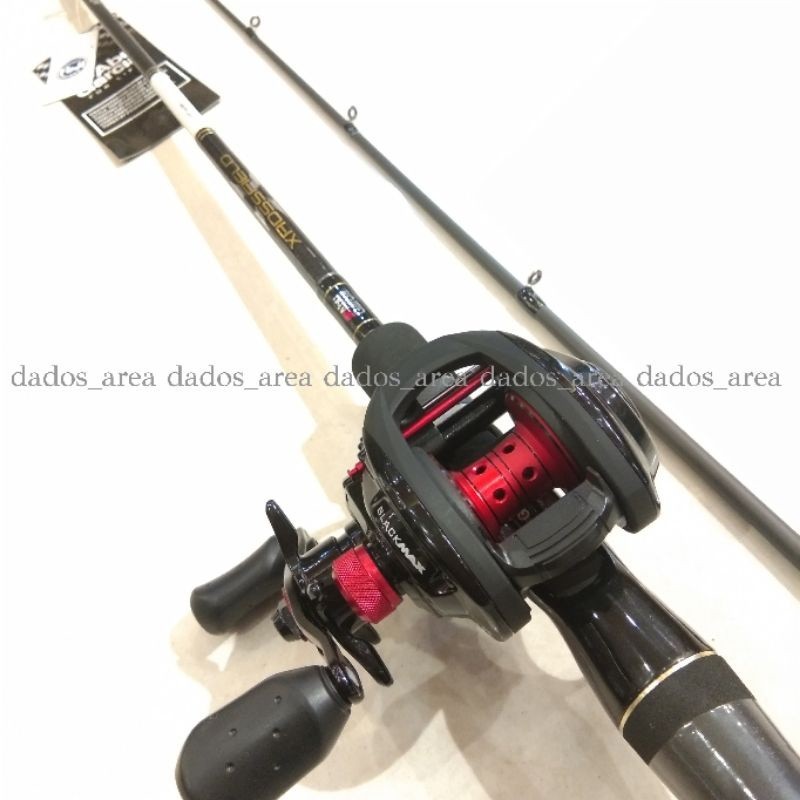 Paket Baitcasting Abu Garcia BLACKMAX 4 L & Xrossfield Satu Set