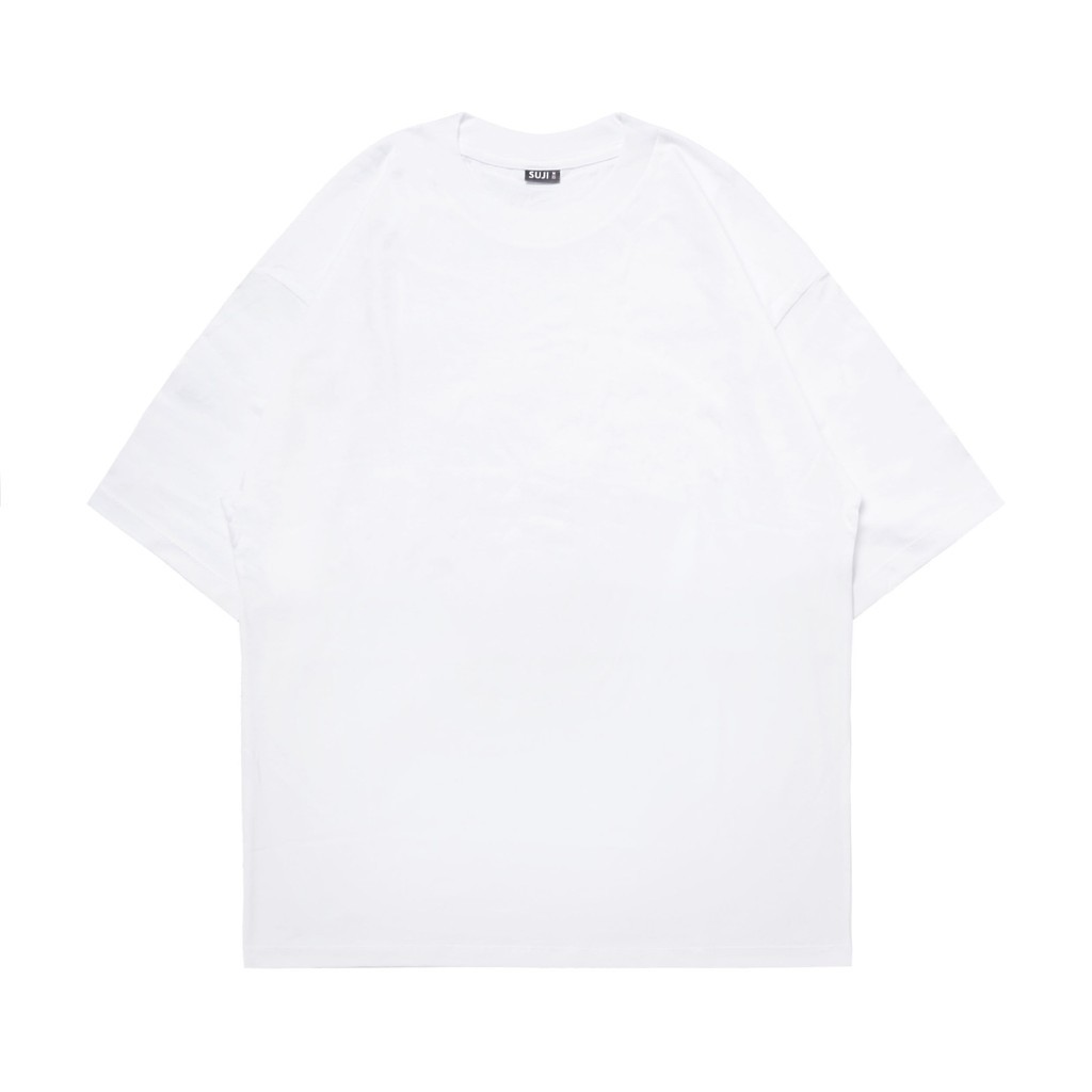 SUJI LAB Kaos Polos T-Shirt Oversize Oversized Pria Putih White