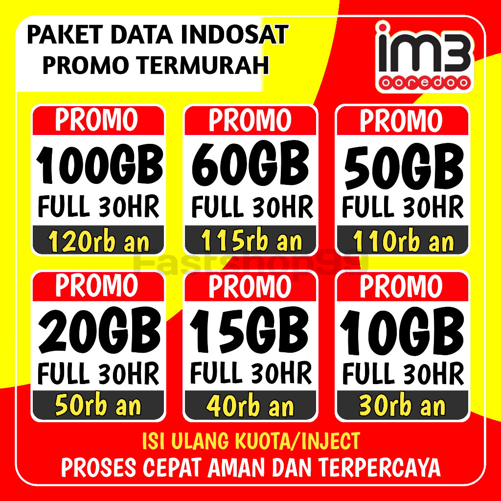 Promo Kuota Indosat 50GB 100GB 24 Jam 30 Hari terbaru