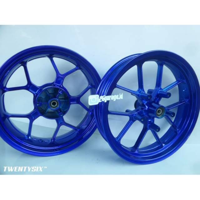 VELG R25 MT25 TRIPLE DISC TAPAK LEBAR 3.5/5.5 INCH BLUE CANDY
