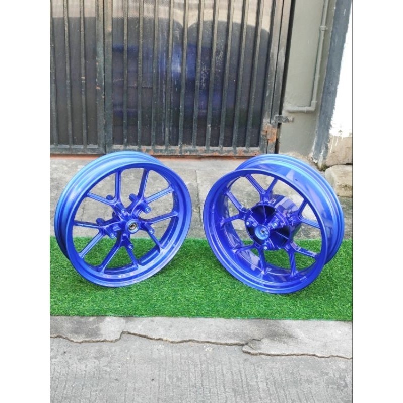 velg vrossi Ninja 250 fi / Z250 fi tapak lebar double disk depan warna BLUE / BIRU candy